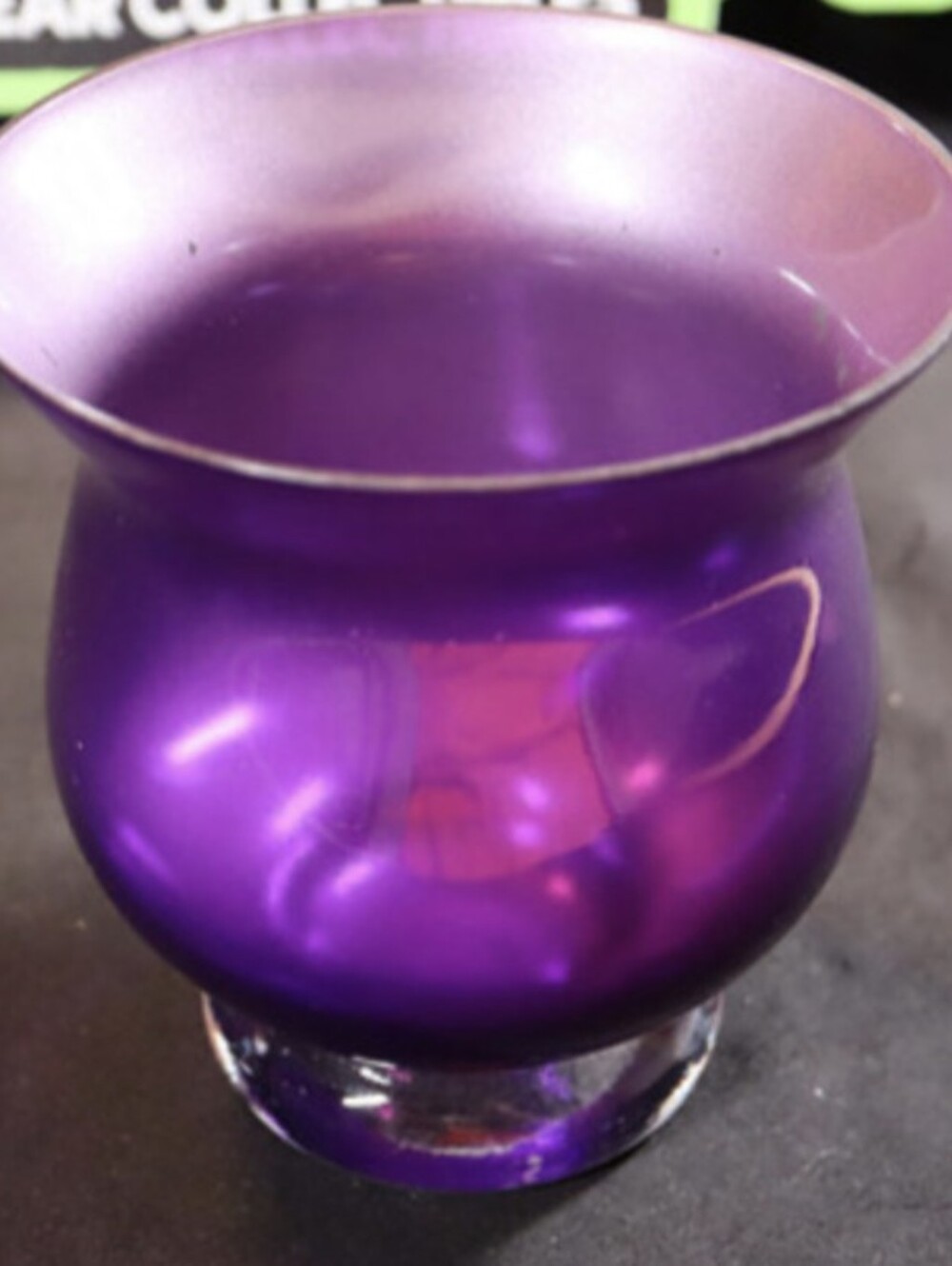 Vintage Partylite Amethyst Flared Rim Clear Pedestal Base Candle Holder/Vase 5.5